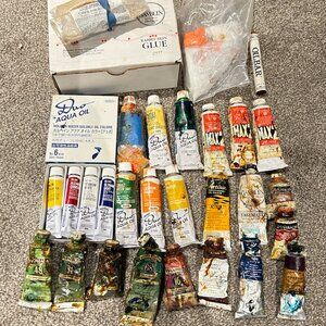 Oil Paint Professional Artist Supply Bundle Lot Windsor Gamblin Holbein Painter